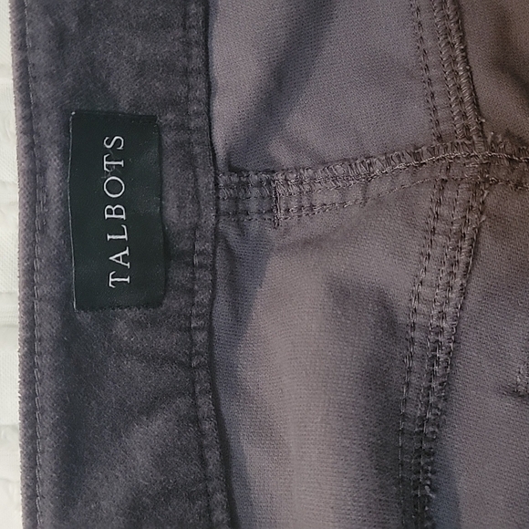 Talbots Gray Velveteen High Rise Pants Size 6 - Picture 10 of 11